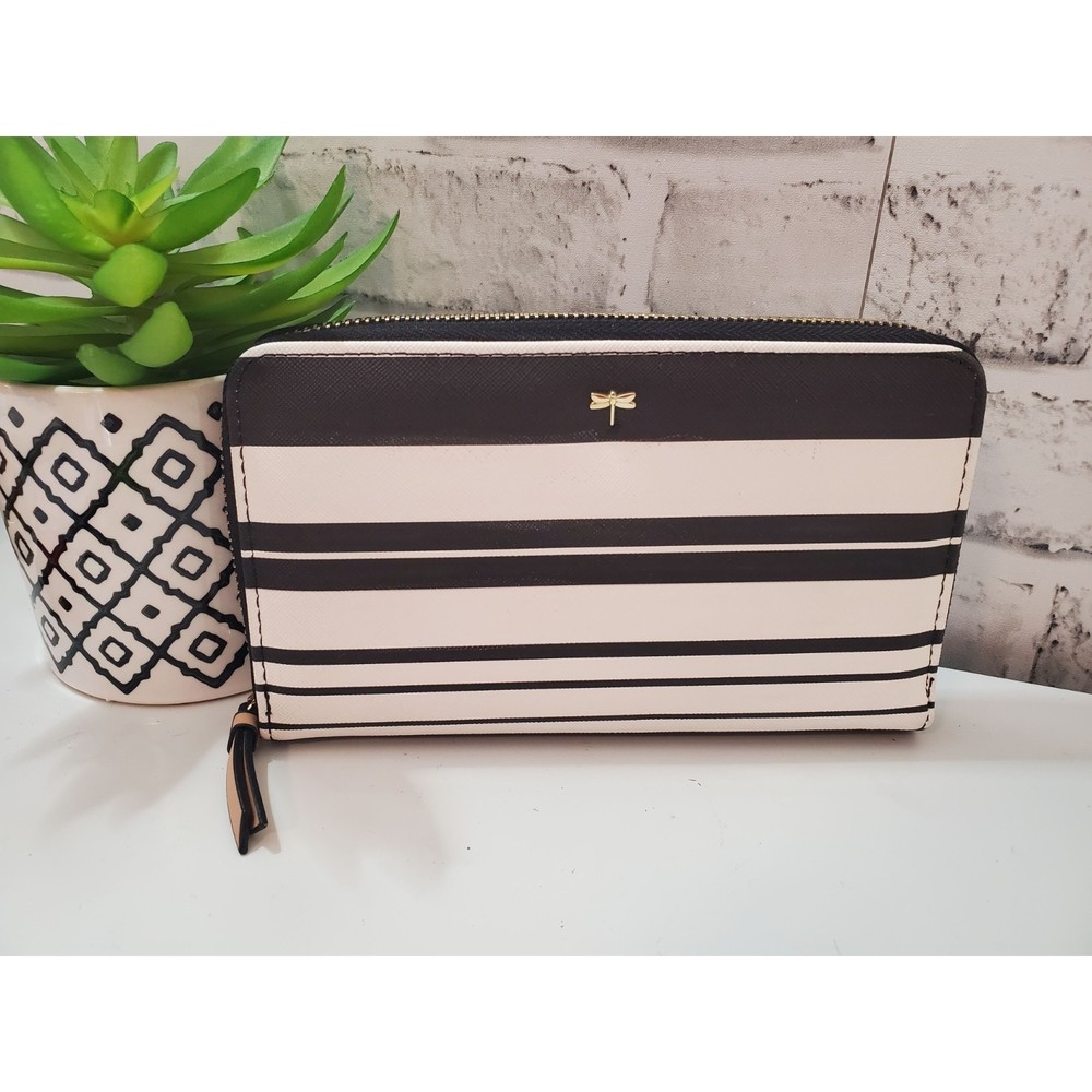 Kate Landry Striped Dragonfly Women's Zip Around Wallet